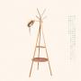 Cxjff Floor Standing Coat Rack Durable Cozy Clothes Hanger 6 Hooks Clean Indoor Install, Bamboo (Color : Wood, Size : 49x49x170cm)