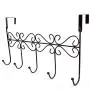 obmwang Over The Door 5 Hook Rack - Decorative Organizer Hooks for Clothes, Coat, Hat, Belt, Towels - Stylish Over Door Hanger for Home or Office Use L x W x H, 15 x 2 x 9 Inch