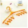 Clothes Hanger Hooks Windproof Hanger with Clip Multi-Function Plastic Candy Color Hanger Sock Drying Rack(Orange)