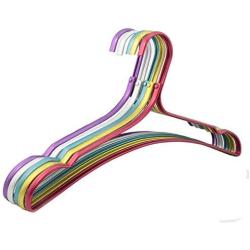 Luxury Wide Fancy Colorful Aluminum Alloy Hanger for Clothes, Metal Shirts Dress Coats Tops 10 Pieces Random Color