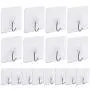 Adhesive Wall Hooks, AUSTOR 16 Pack Nail Free Wall Hooks Heavy Duty Transparent Hooks for Kitchen Bathroom Door Ceiling Hanger 22 Pound/10 KG, 7.2cm x 7.2cm Adhesive Wall Hooks, AUSTOR 16 Pack Nail Free Wall Hooks Heavy Duty Transparent Hooks for Kitchen Bathroom Door Ceiling Hanger 22 Pound/10 KG, 7.2cm x 7.2cm
