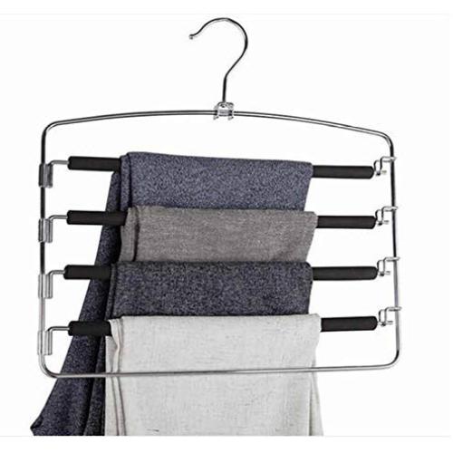 2pcs Random Color Household Clothes Hangers Multi-Layers Anti-Slip Foam Padded Pants Hangers Closet Storage Organizer