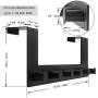 WEBI Over The Door Hook,Over The Door Towel Rack with 6 Hooks for Hanging Coats,Door Coat Hanger Over Door Coat Rack for Bathroom,Behind Back of Door,Black