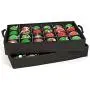 [Red Christmas Ornament Storage Boxes With Dividers] - (Holds 48 Ornaments up to 3 Inches in Diameter) | Acid-Free Removable Trays with Separators | Clear Window to Easily See Storage Bags Contents