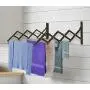 Large Retractable Folding Clothes Towel Rack Dryer Wall Mountable 4 Rod Expandable Hangers Air Drying Small Space Organization