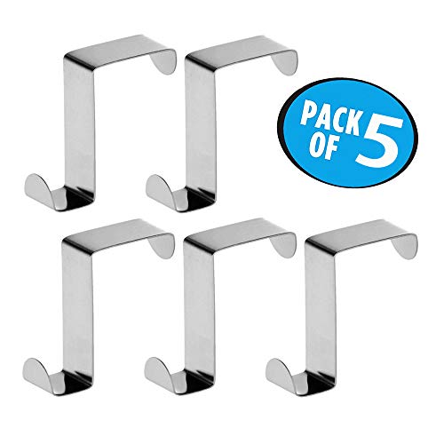Over The Door Hook Organizer Rack Hanger with No Hole Drilling Required to Securely Hold Your Clothes Coat Towel Holder Stainless Steel Storage. for Bathroom,Kitchen,Bedroom,Shoe Cabinet (5pack) Over The Door Hook Organizer Rack Hanger with No Hole Drilling Required to Securely Hold Your Clothes Coat Towel Holder Stainless Steel Storage. for Bathroom,Kitchen,Bedroom,Shoe Cabinet (5pack)