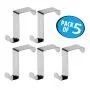 Over The Door Hook Organizer Rack Hanger with No Hole Drilling Required to Securely Hold Your Clothes Coat Towel Holder Stainless Steel Storage. for Bathroom，Kitchen,Bedroom,Shoe Cabinet (5pack)
