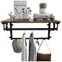 VASAGLE Industrial Coat Rack Shelf Wall Mounted, Hook Rack Shelf with Hanging Rail, 5 Metal Hooks and Upper Shelf for Storage Hallway Entryway Bathroom Bedroom Living Room ULCR11BX VASAGLE Industrial Coat Rack Shelf Wall Mounted, Hook Rack Shelf with Hanging Rail, 5 Metal Hooks and Upper Shelf for Storage Hallway Entryway Bathroom Bedroom Living Room ULCR11BX
