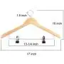Tosnail 10-Pack Wooden Pant Hanger, Wooden Suit Hangers with Steel Clips and Hooks, Natural Wood Collection Skirt Hangers, Standard Clothes Hangers (Renewed)
