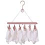 Trycooling Aluminum Alloy Foldable Clip and Drip Hanger Clothes Drying Rack with 12 Clothespins for Towels/Socks/Underwear (Rose Gold)