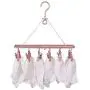 Trycooling Aluminum Alloy Foldable Clip and Drip Hanger Clothes Drying Rack with 12 Clothespins for Towels/Socks/Underwear (Rose Gold)