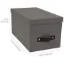 Bigso Silvia Canvas Fiberboard Organizational Storage Box, 5.9 x 6.5 x 11.6 in, Grey Bigso Silvia Canvas Fiberboard Organizational Storage Box, 5.9 x 6.5 x 11.6 in, Grey