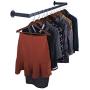 OROPY Rustic Square Tube Garment Rack, Wall Mounted Clothes Rod for Clothing Storage, 48.8" Length, Matte Black