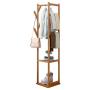 GGYDD Bamboo Tree Stand Clothes Hanger,Sturdy Coat Hat Rack Garment Rack with 3-Animal Storage Shelves and Hooks-Brown 30x158cm(12x62inch) GGYDD Bamboo Tree Stand Clothes Hanger,Sturdy Coat Hat Rack Garment Rack with 3-Animal Storage Shelves and Hooks-Brown 30x158cm(12x62inch)