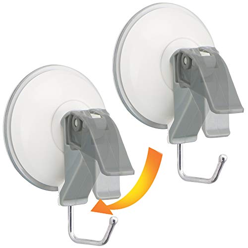 Powerful Suction Cup with Stainless Steel Hooks 2 inch ? Heavy Duty Wall Vacuum Suction Holders Hold up to 3KG - Removable Bathroom & Kitchen Hooks Hanger for Towel,loofah - 2 Packs
