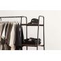IRIS USA, Inc. PI-B3 IRIS Metal Garment Rack with Wood Shelves, Black/Dark Brown