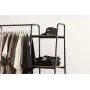 IRIS USA, Inc. PI-B3 IRIS Metal Garment Rack with Wood Shelves, Black/Dark Brown