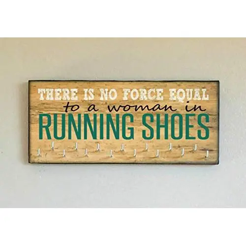 Race Medal Holder/Running Medal Hanger THERE IS NO FORCE EQUAL TO A WOMAN IN RUNNING SHOES- Wood Wall Mounted Medal Organizer. CUSTOMIZATION Available Race Medal Holder/Running Medal Hanger THERE IS NO FORCE EQUAL TO A WOMAN IN RUNNING SHOES- Wood Wall Mounted Medal Organizer. CUSTOMIZATION Available