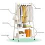 NYDZDM Clothes/Hat Rack Hangers Multifunctional Coat Rack Standing Bamboo Wood Hanger Hooks 2-Tier Hat Handbag Shoes Storage Rack Hall (160cm) White Hallway Furniture (Size : 60CM)
