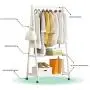 NYDZDM Clothes/Hat Rack Hangers Multifunctional Coat Rack Standing Bamboo Wood Hanger Hooks 2-Tier Hat Handbag Shoes Storage Rack Hall (160cm) White Hallway Furniture (Size : 60CM)