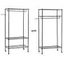 YYAO Clothes Garment Rack 3 Tiers Multifunction Clothing Hanger Garment Shelf Mesh Garment Rack Clothing Storage Organizer with Side Hook (Black)
