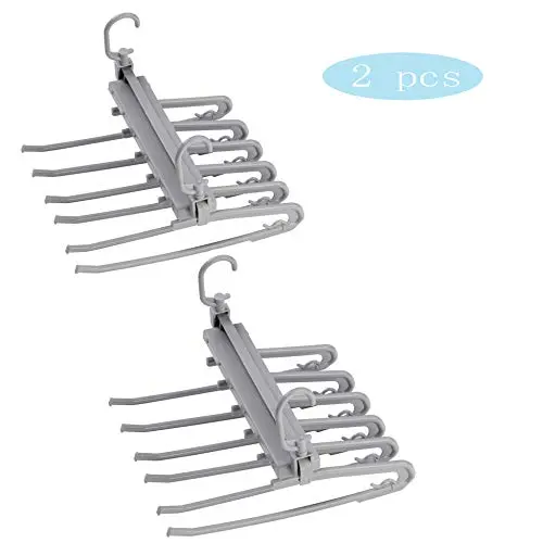 HJYPYJ Magic Hanger,Multifunction Telescopic Folding Hangers,Layered Storage Removable Hook Pants Rack Hanger,Space-Saving Organizer Hangers, Strong Bearing Capacity/Gray / 2 pcs HJYPYJ Magic Hanger,Multifunction Telescopic Folding Hangers,Layered Storage Removable Hook Pants Rack Hanger,Space-Saving Organizer Hangers, Strong Bearing Capacity/Gray / 2 pcs