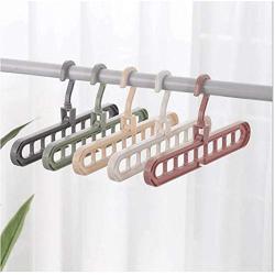 10PC Random Color Multi-Function Nine-Hole Hanger Space Saving Folding Magic Clothes Hanger Drying Closet Home Bedroom Holder Hanger Decoration