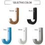 WINGOFFLY Decorative Wooden Hanging Coat Hat Hooks Modern Clothes Wall-Mounted Hanger Rack for Room Decor, Blue