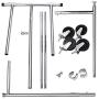 SDIiLAN Closet Organizer Garment Rack Clothes Hanger Home Shelf Portable Single-bar Steel Clothes Rack Silver