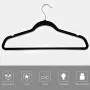 Yaheetech Velvet Suit Hangers 100 Pack, Non Slip Ultra Thin Space Saving 360 Degree Swivel Black Clothes Hanger Hook