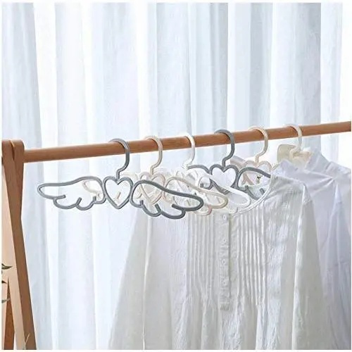 Angel Wings Shape Traceless Non-Slip Hanger Wardrobe Organizer for Home Hotel Clothes Hangers Scarf Tie Hook 10pcs Color Random