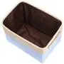 Awekris Large Storage Basket Bin Set [3-Pack] Storage Cube Boxes Foldable Canvas Fabric Collapsible Organizer with Handles for Home Office Closet, Grey/Tan (Light Blue)