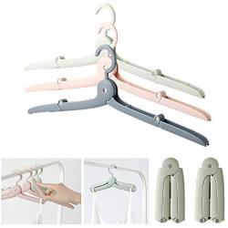 Doxishruky Travel Hangers, Pack of 6 Mini Portable Folding Travel Clothes Hangers, Non-Slip Standard Windproof Coats/Jackets/Shirts/Skirts/Socks Hangers, Clothes Drying Rack for Travel