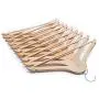 Ezihom Gugertree Solid Wooden Suit Hangers, Coat Hangers, Wood Clothes Hanger, Natural Finished, 10 Pack