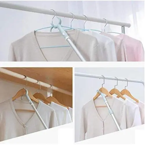 116cm Length Retractable Rods Adjustable Clothing Fork with Hanger Iron Pipe Clothesline Pole Pick Clothes Hanger 2pcs Random Color 116cm Length Retractable Rods Adjustable Clothing Fork with Hanger Iron Pipe Clothesline Pole Pick Clothes Hanger 2pcs Random Color