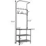 3 Tier Metal Storage Shelf 8 Hooks Hat Shoes Rack Coat Clothes Racks Hanger Stand HW58543 3 Tier Metal Storage Shelf 8 Hooks Hat Shoes Rack Coat Clothes Racks Hanger Stand HW58543