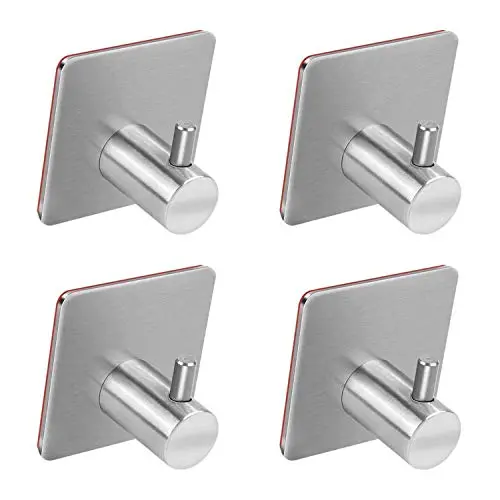 Towel Hooks with Stainless Steel Brushed Nickel for Bath Kitchen Garage Heavy Duty Wall Mount Coat Hanging Rack