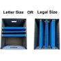 Collapsible File Boxes Storage Organizer with lid - Decorative Linen Hanging File Boxes with Handles - Letter/Legal Office File Storage Boxes - Metal brackets for Easier Document Storage - Gray