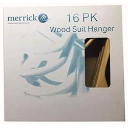 Merrick.intl Natural Wood Cloth Suit Hangers - 16 Pack