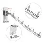Folding Clothes Rack, Stainless Steel Wall Mounted Clothes Hanger with 6 Hooks Heavy Duty Swing Clothes Holder Closet Storage Organizer Modern Durable Drying Rack Hook Polished Finish ( 2 Pack )