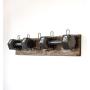 Vintage Rustic Wall Mounted Coat Rack ?Authentic Barn Wood Hanger for Towels, Clothes, Hats, Bags?Antique Door Wall Mount 5-Hook Rail (Vintage Style Wire Hook- 26&quotx 5? x 7/8", Brown)