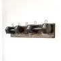 Vintage Rustic Wall Mounted Coat Rack ?Authentic Barn Wood Hanger for Towels, Clothes, Hats, Bags?Antique Door Wall Mount 5-Hook Rail (Vintage Style Wire Hook- 26&quotx 5? x 7/8", Brown)