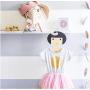 5PC Random Color Cute Cartoon Princess Girls Wooden Children Clothes Hanger Nordic Style Wood Coat Rack Baby Hanger Kids Room Decoration Hook