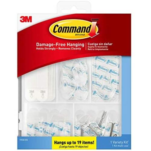 Command Clear Variety Kit, Hooks and Strips to Hang Up to 19 Items, Organize Damage-Free