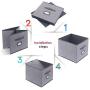 Onlyeasy Cloth Storage Bins Foldable Cube Storage Bin 4 Pack - Fabric Cube Organizers Container Drawers with Dual Handles for Shelves, 13 x 15 x 13 inch, Linen-Like Grey, 7MXDBXL04PLP