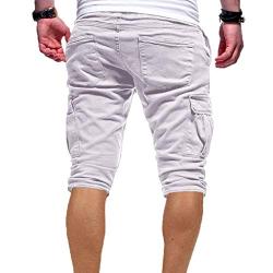 Huaa Pants with Pockets, Fashion Mens Sport Pure Color Bandage Casual Loose Sweatpants Drawstring Shorts Pant