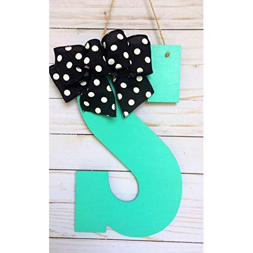 Monogram Door Hanger, Initial Wall Art - Wooden Wall Letters - Turquoise Wall Decoration