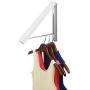 iDesign Brezio Wall Mount Metal Clothes Hanger Drying Rack for Laundry Room, Bathroom or Bedroom, 1.78" x 11.81" x 15.7", White