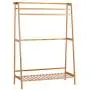 Bamboo Trapezoidal Coat Rack Bedroom Hangers Simple Clothes Storage Rack (Color : Primary Color, Size : 100cm)