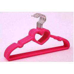 10pcs Random Color Velvet Flocked Hanger/Clothes Hanger with Sweat-Heart